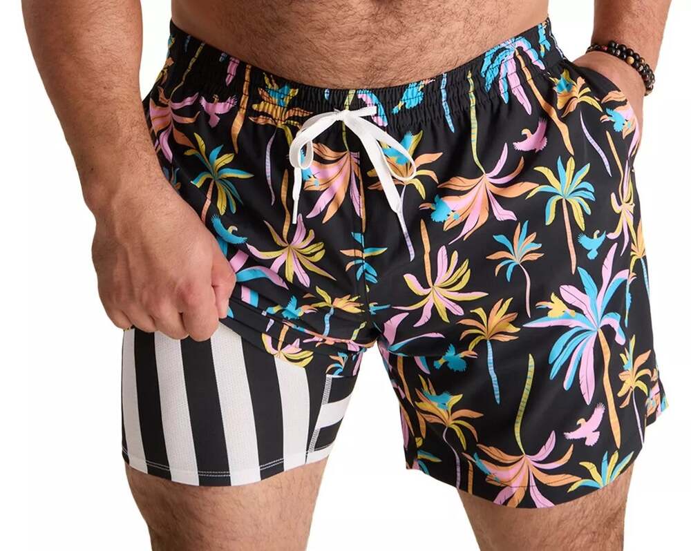 Chubbies The Black Light Nights Tropical 5.5" Lined Swimsuit Black XL
